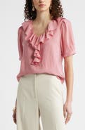 Nordstrom Ruffle Crinkle Semisheer Top