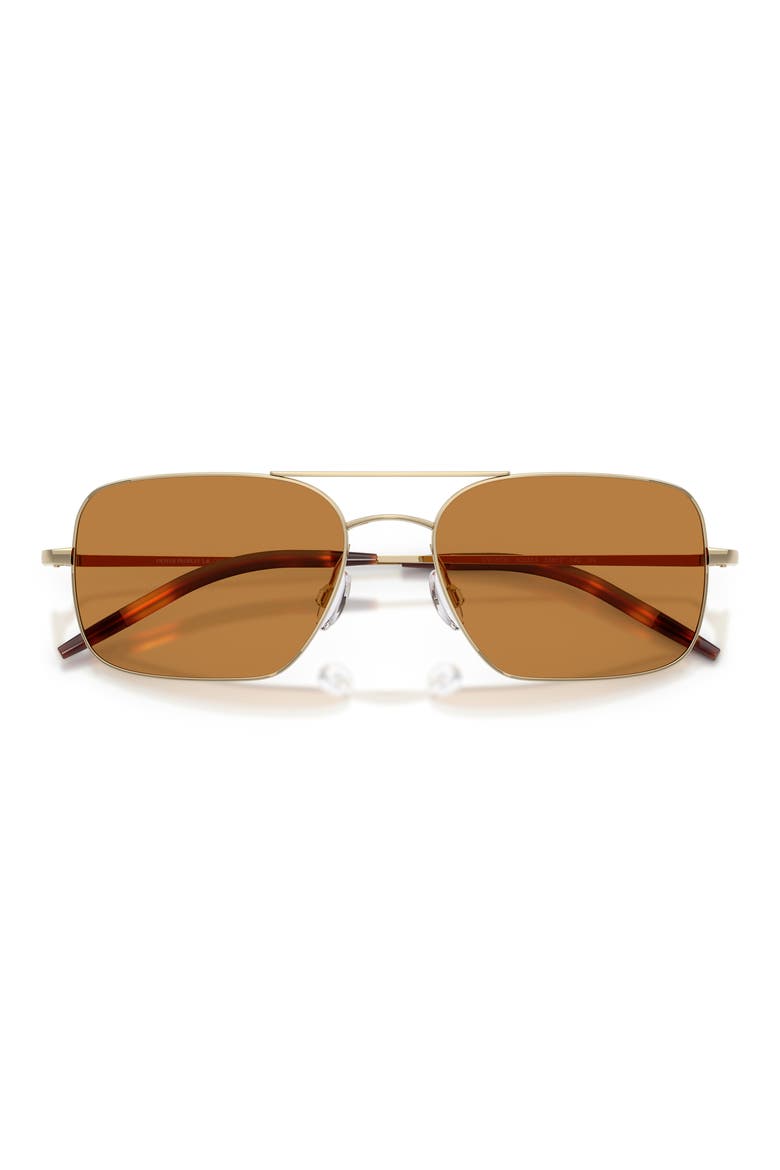 55mm Victory II Rectangular Sunglasses, Alternate, color, GOLD / COGNAC