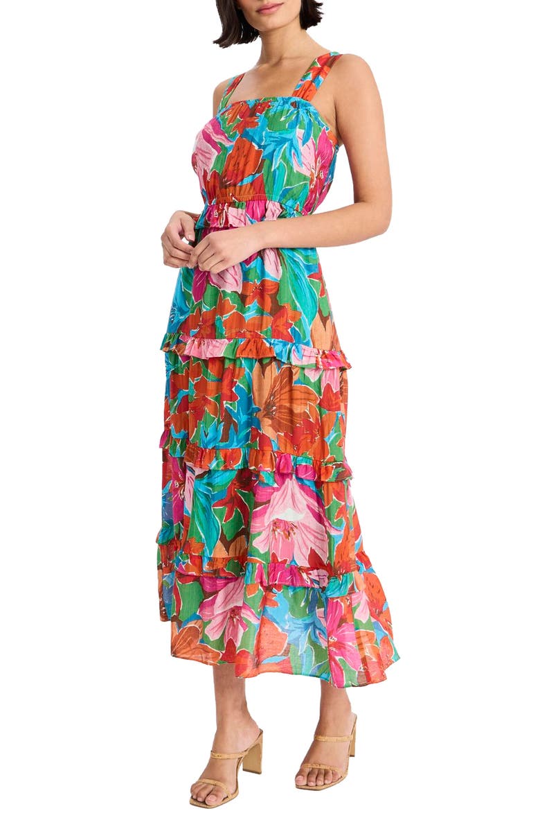 Maggy London Floral Midi Sundress, Main, color, 