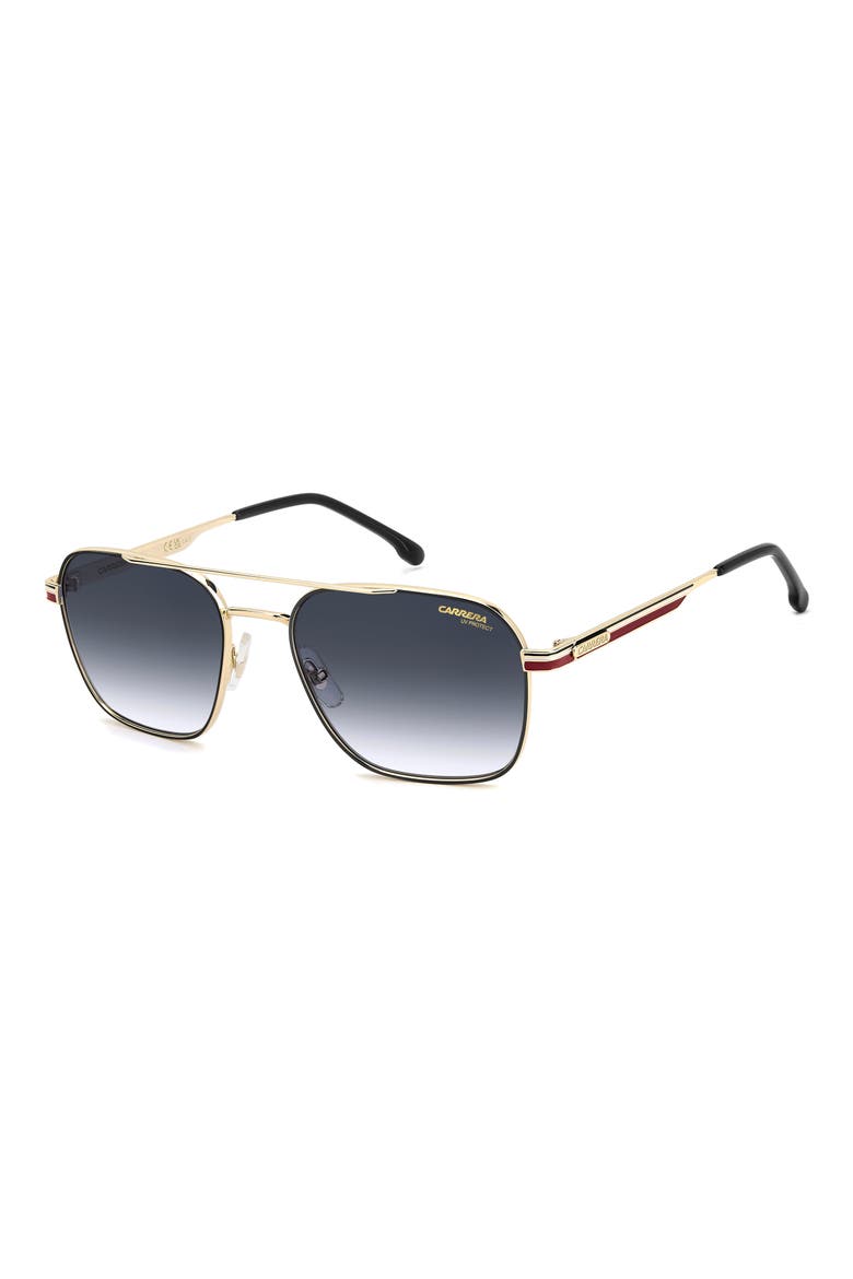 57mm Gradient Oversize Aviator Sunglasses, Alternate, color, GOLD STRIPED RED/ DK BLUE SF