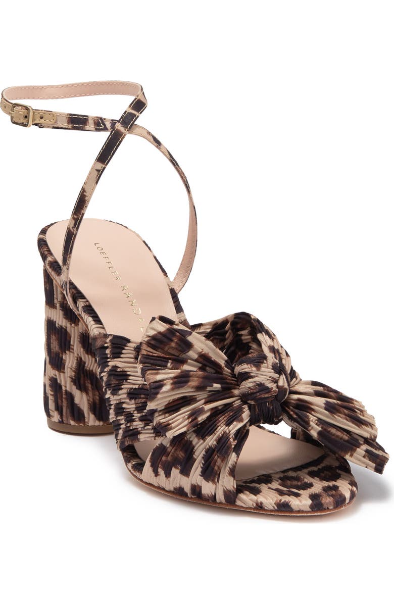 Loeffler Randall Camellia Pleated Bow Block Heel Sandal, Main, color,