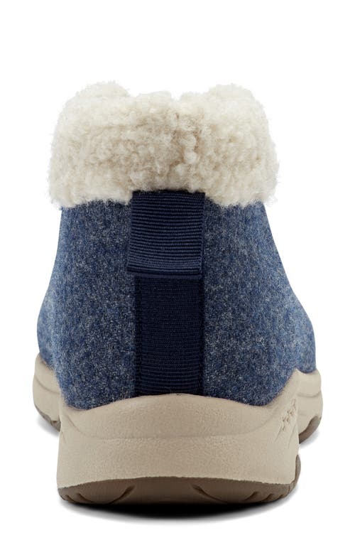Easy Spirit Trepose Faux Shearling Lined Slipper In Blue