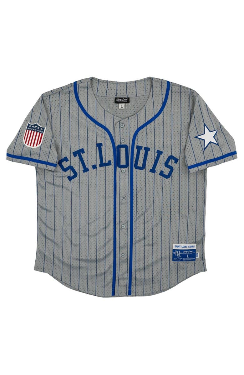 RINGS & CRWNS Men's Rings & Crwns #17 Gray St. Louis Stars Mesh Button-Down Replica Jersey, Alternate, color, Gray