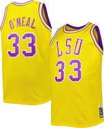 Mitchell & Ness Men's 1990/91 Mitchell & Ness Shaquille O'Neal Gold LSU Tigers Big & Tall Swingman Jersey