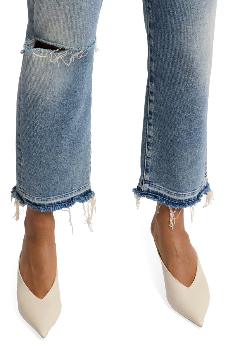 7 For All Mankind Calie Ripped Mid Rise Ankle Straight Leg Jeans, Alternate, color, Shore Break