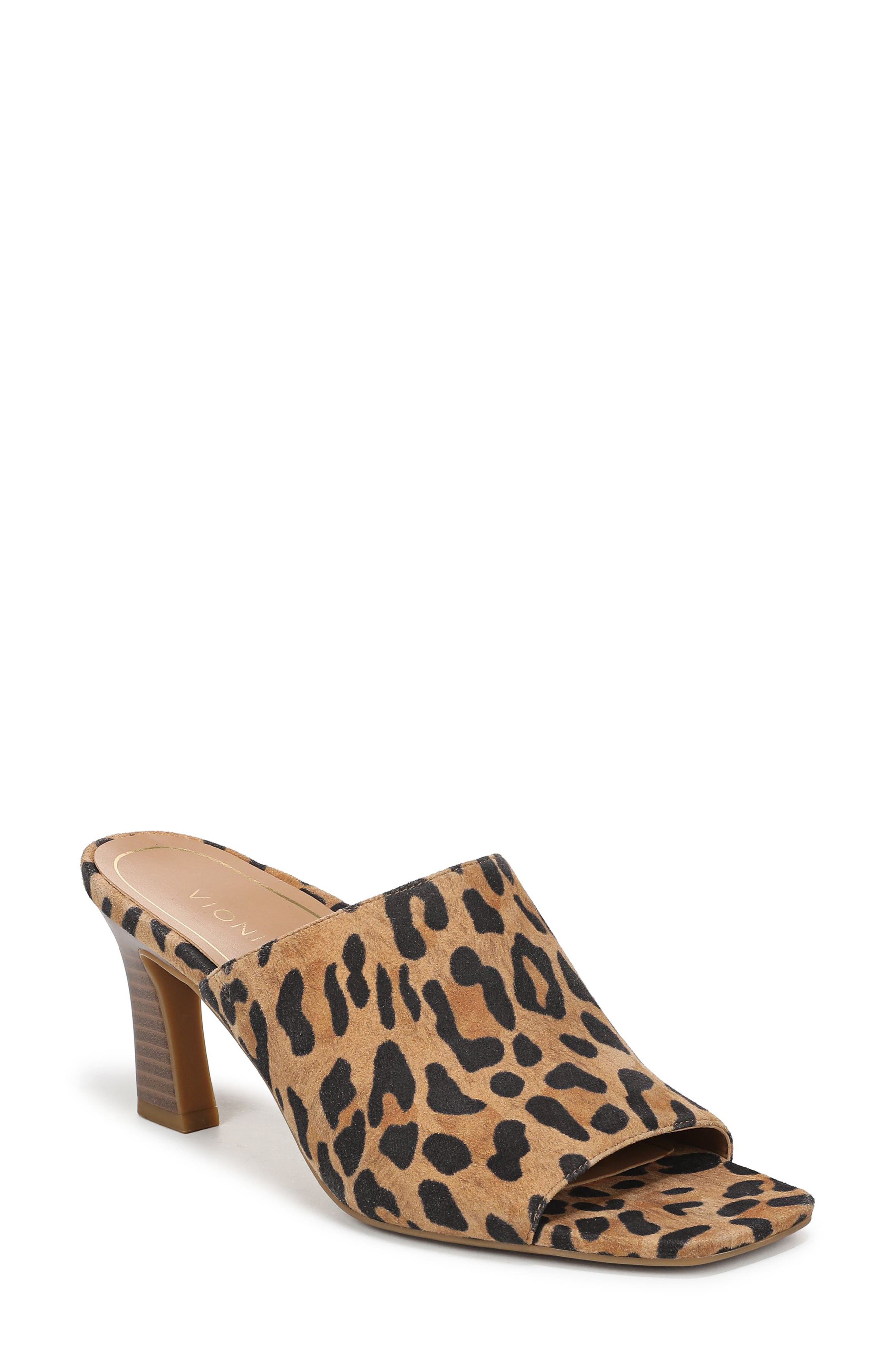Vionic Charlie Slide Sandal, Main, color, Tan Leopard Haircalf