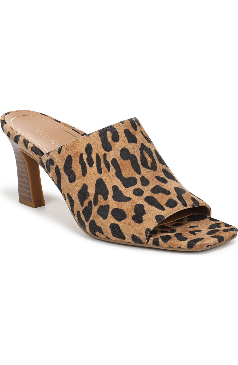 Vionic Charlie Slide Sandal, Main, color, Tan Leopard Haircalf