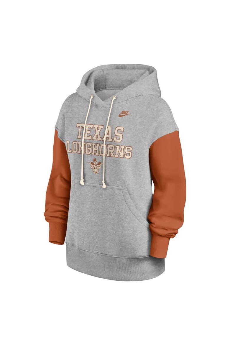 Women's Nike Heather Gray/Texas Orange Texas Longhorns Oversized Legacy Phoenix Pullover Hoodie, Alternate, color, Heather Gray