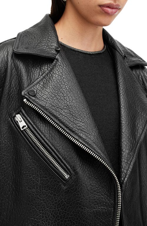 Allsaints Vendra Relaxed Fit Leather Biker Jacket