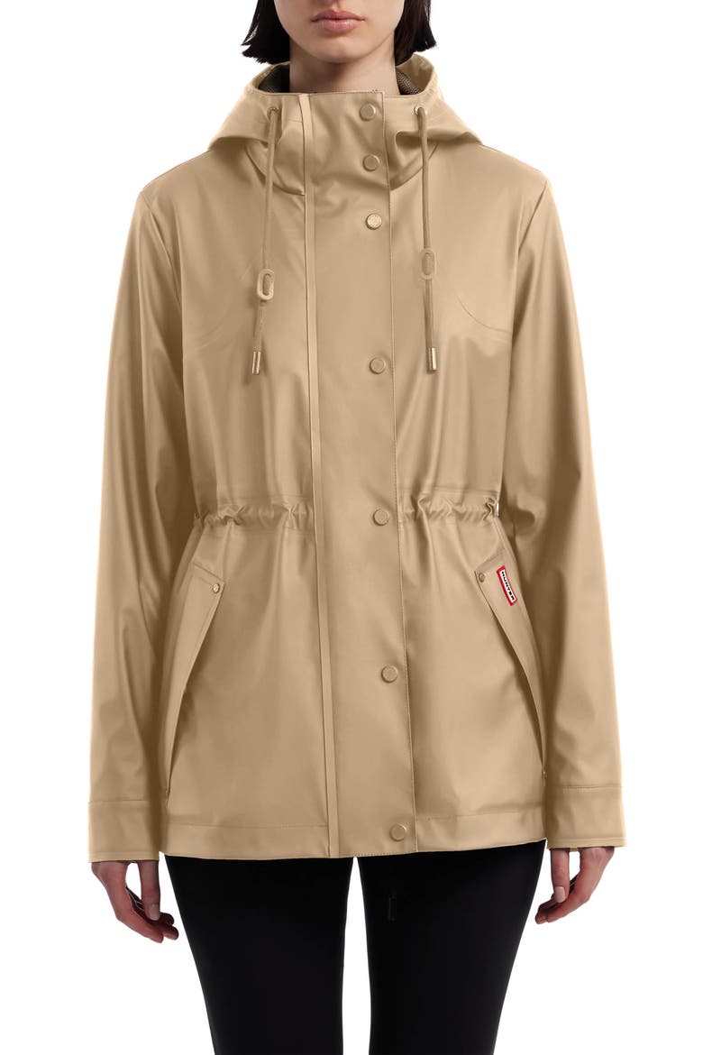 Abbey Short Rubberized Rain Jacket, Main, color, BRITISH TAN
