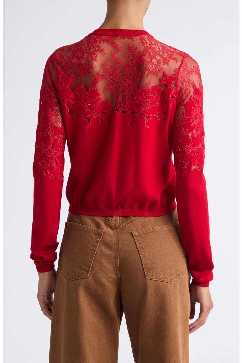 Talia Lace Cardigan, Alternate, color, CERISE