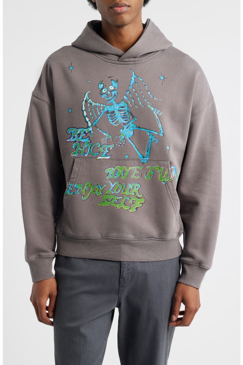 Enjoy Yourself Fleece Hoodie, Main, color, GREY