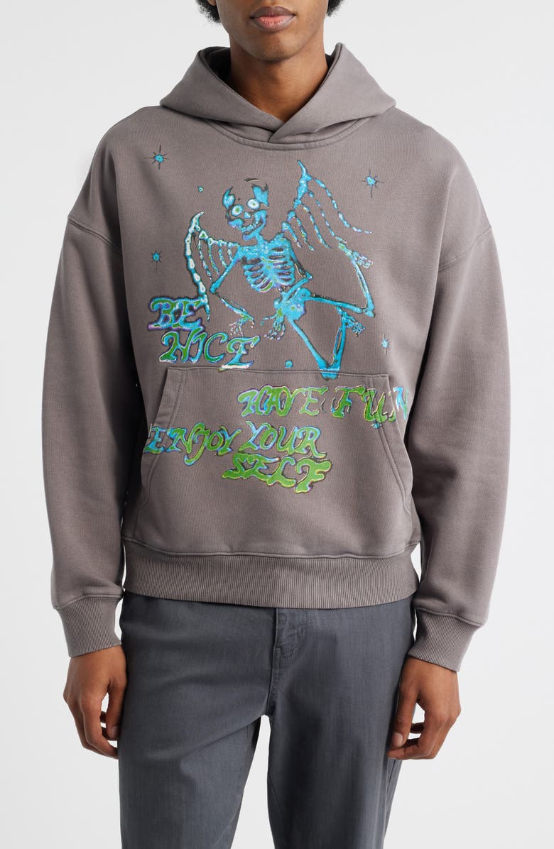 JUNGLES Enjoy Yourself Fleece Hoodie, Main, color, Grey