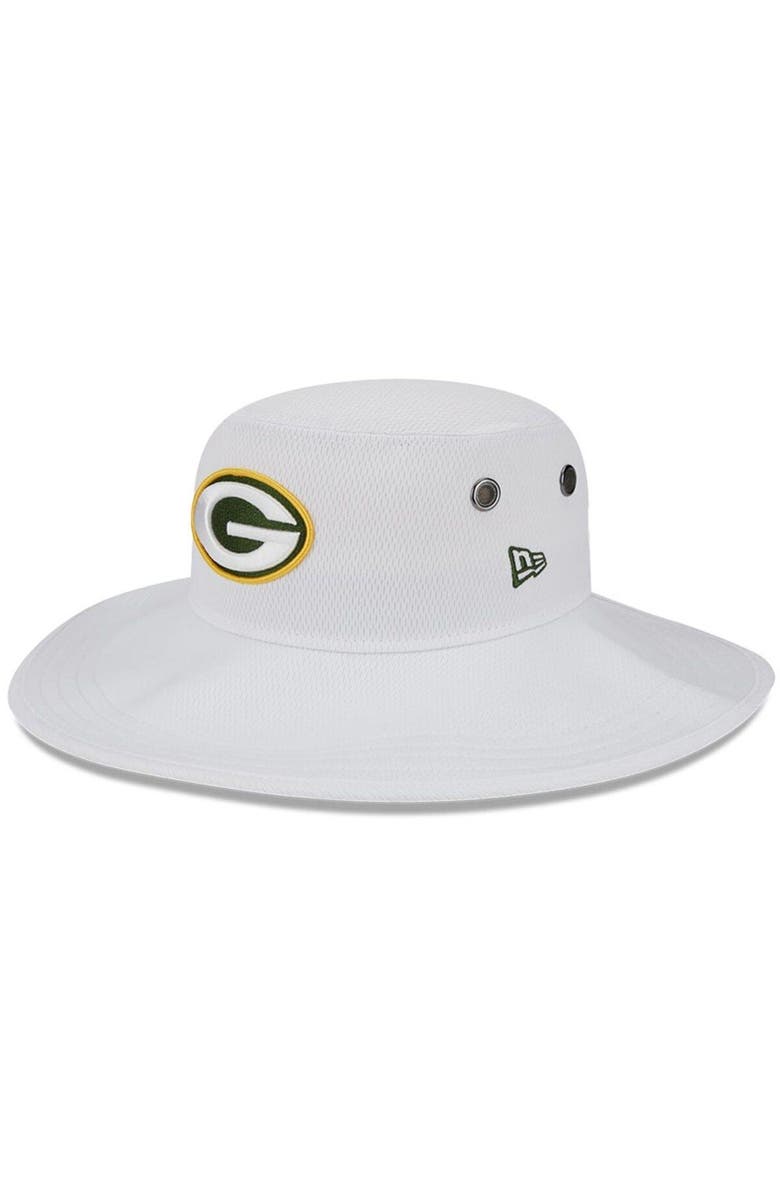 New Era Men's New Era White Green Bay Packers 2023 NFL Training Camp Panama Bucket Hat, Main, color, White