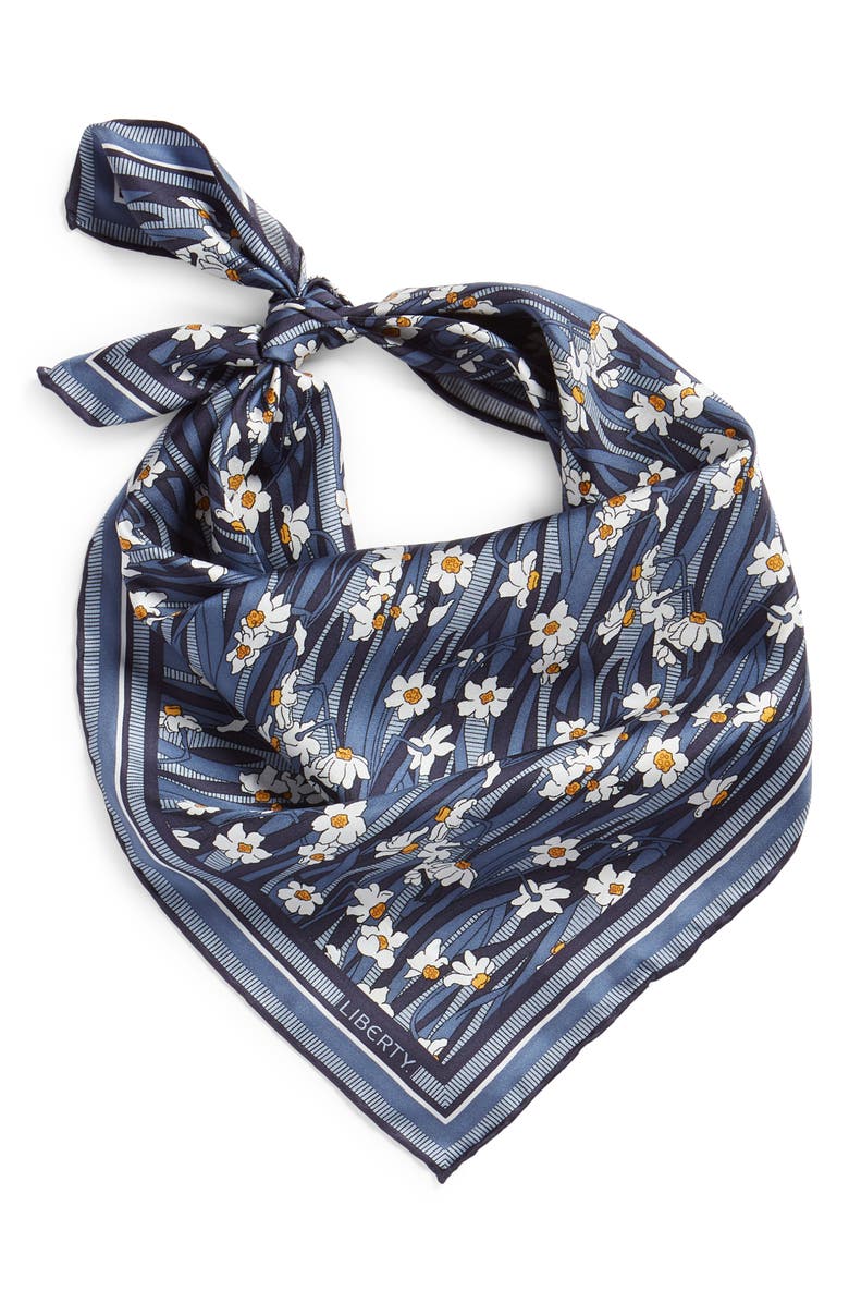 Liberty London Daisy Lawn Floral Silk Scarf, Main, color, 