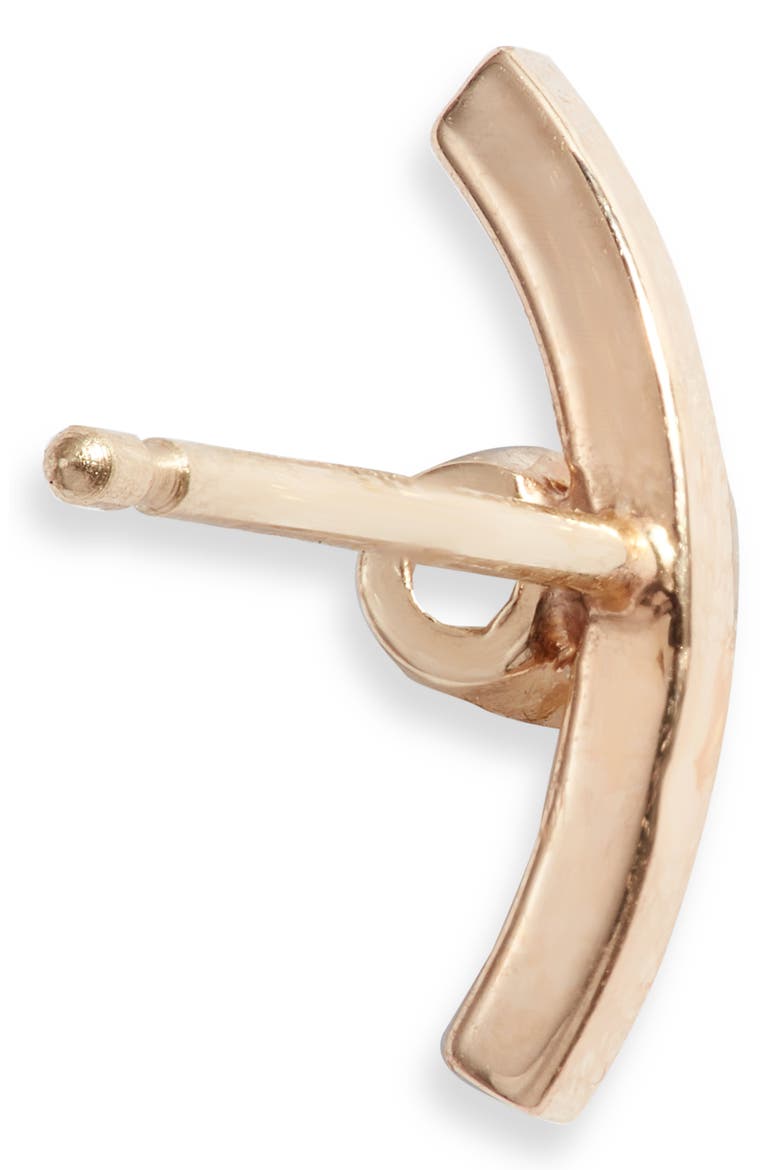 Diamond Curved Bar Stud Earrings, Alternate, color, YELLOW GOLD