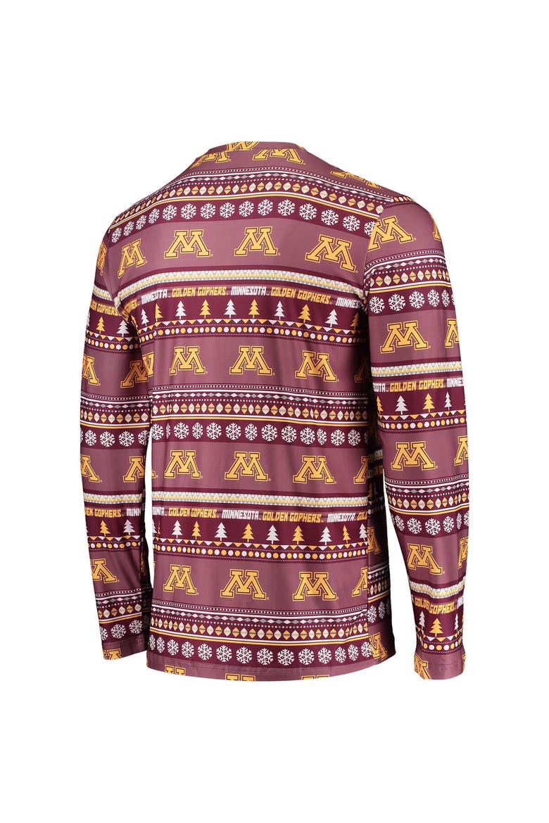 Men's Concepts Sport Maroon Minnesota Golden Gophers Ugly Sweater Long Sleeve T-Shirt and Pants Sleep Set, Alternate, color, Maroon
