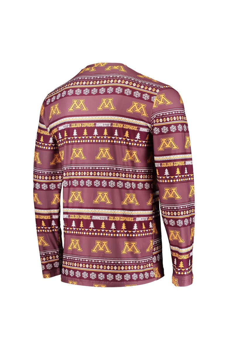 CONCEPTS SPORT Men's Concepts Sport Maroon Minnesota Golden Gophers Ugly Sweater Long Sleeve T-Shirt and Pants Sleep Set, Alternate, color, Maroon