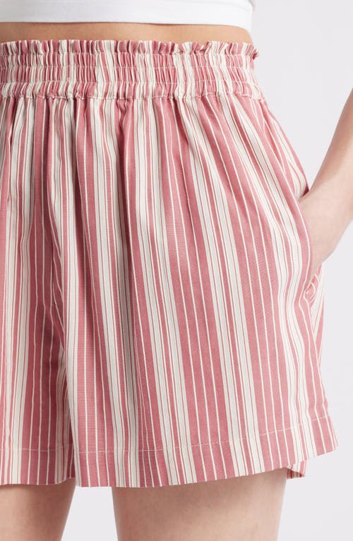 Faithfull The Brand Elva Stripe Cotton Shorts In Cherry Stripe