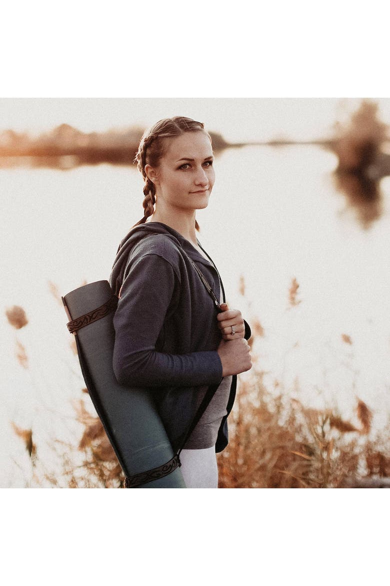 Simple Sling Yoga Mat Carrier, Alternate, color, Purple floral