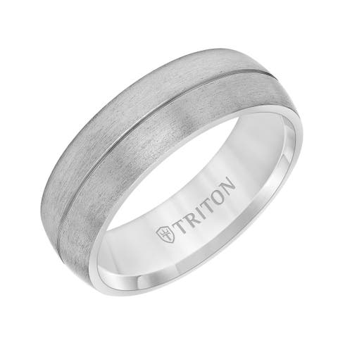 7mm Tantalum Ring with Brush Finish Dome with Center line