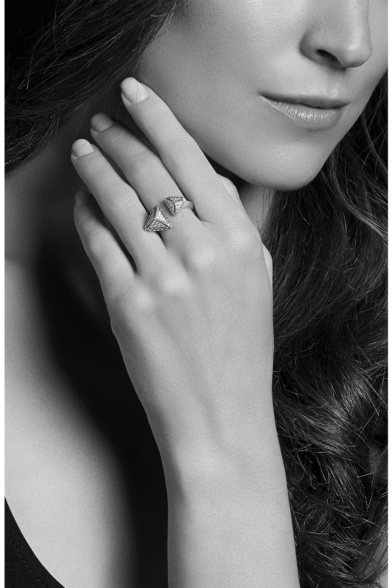 KSL Lux Diamond Open Ring, Alternate, color, SILVER/ DIAMOND