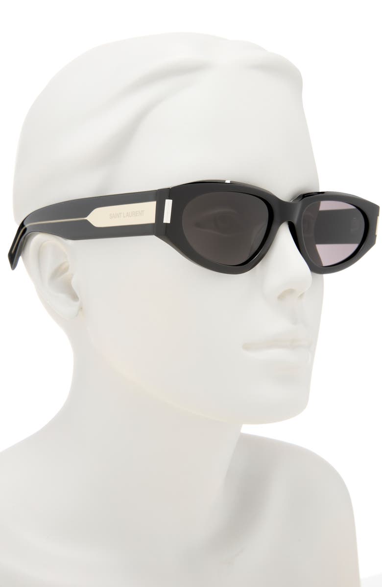 Saint Laurent Cat Eye Sunglasses, Alternate, color, Black Black Grey