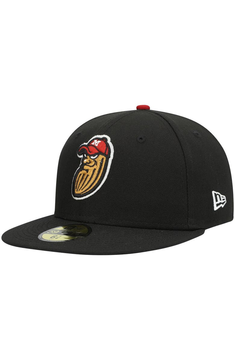New Era Men's New Era Black Modesto Nuts Authentic Collection Team Home 59FIFTY Fitted Hat, Main, color, 