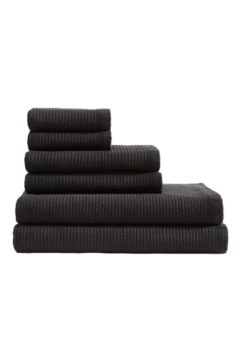 Eternity 6-Piece Towel Set, Main, color, BLACK