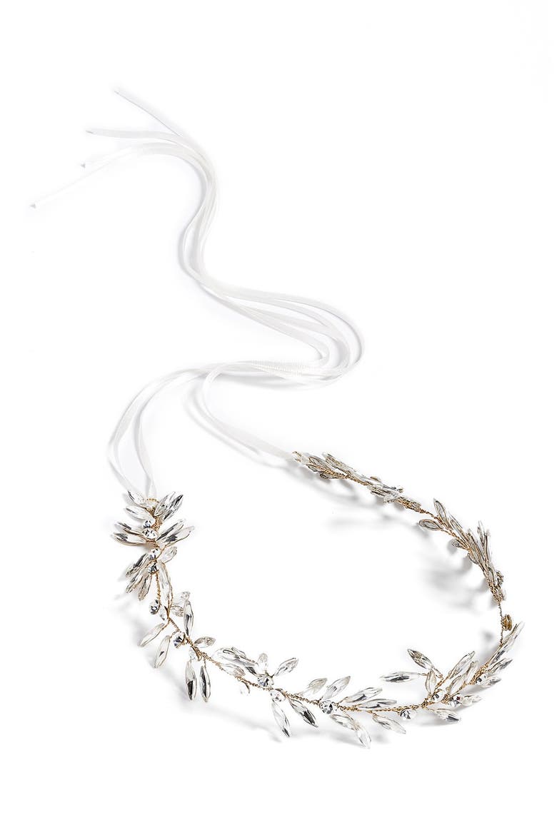 Daphne Crystal Halo & Sash, Alternate, color, 14 K GOLD