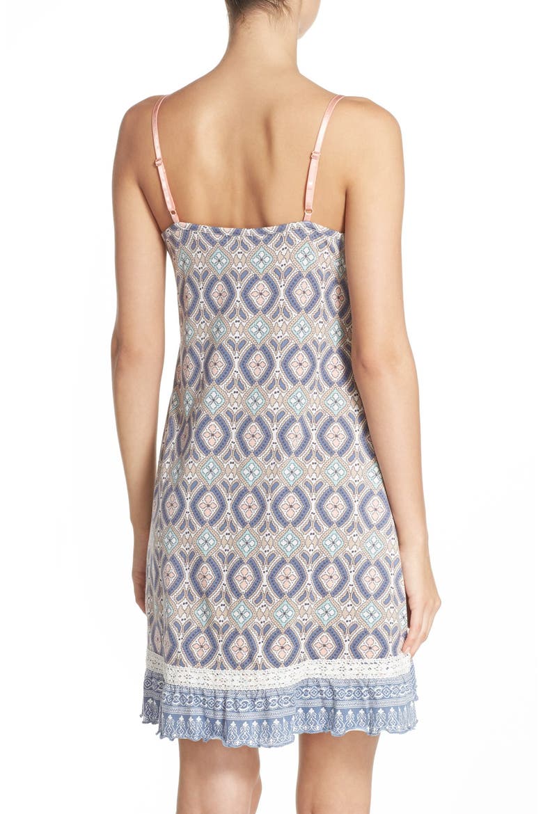 'Miss' Print Chemise, Alternate, color, BLUE/ NATURAL