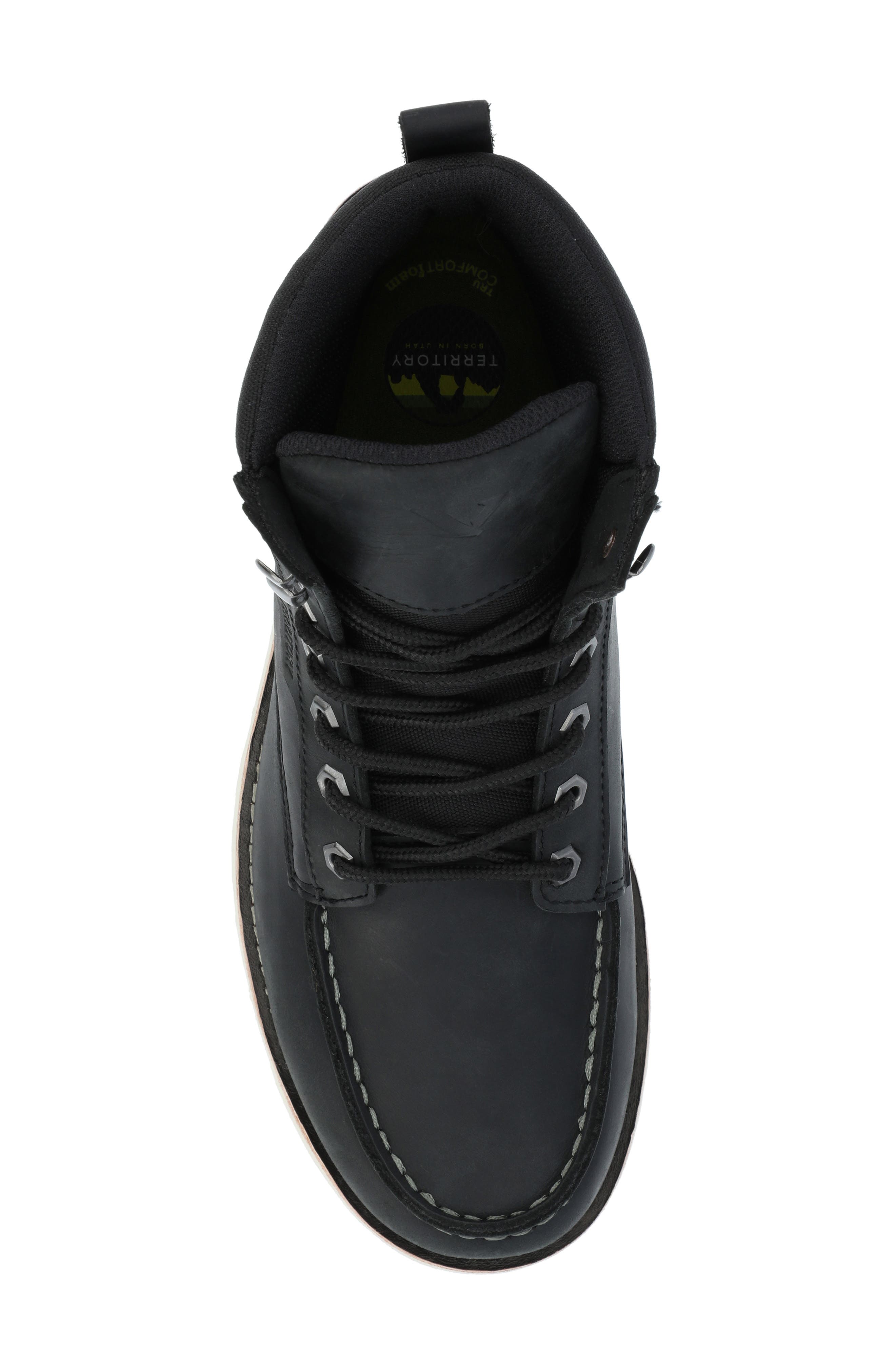 TERRITORY BOOTS Venture Water Resistant Moc Toe Leather Boot, Alternate, color, 