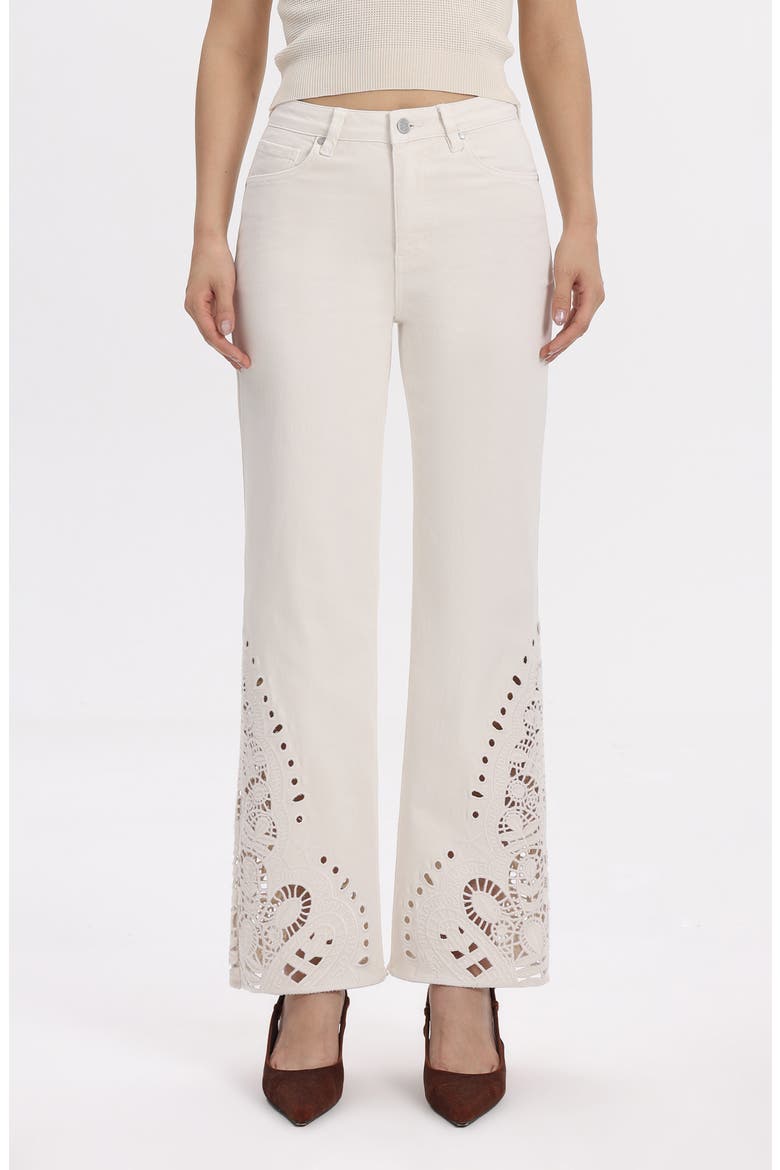 High Waist Flare jeans, Main, color, OFF WHITE