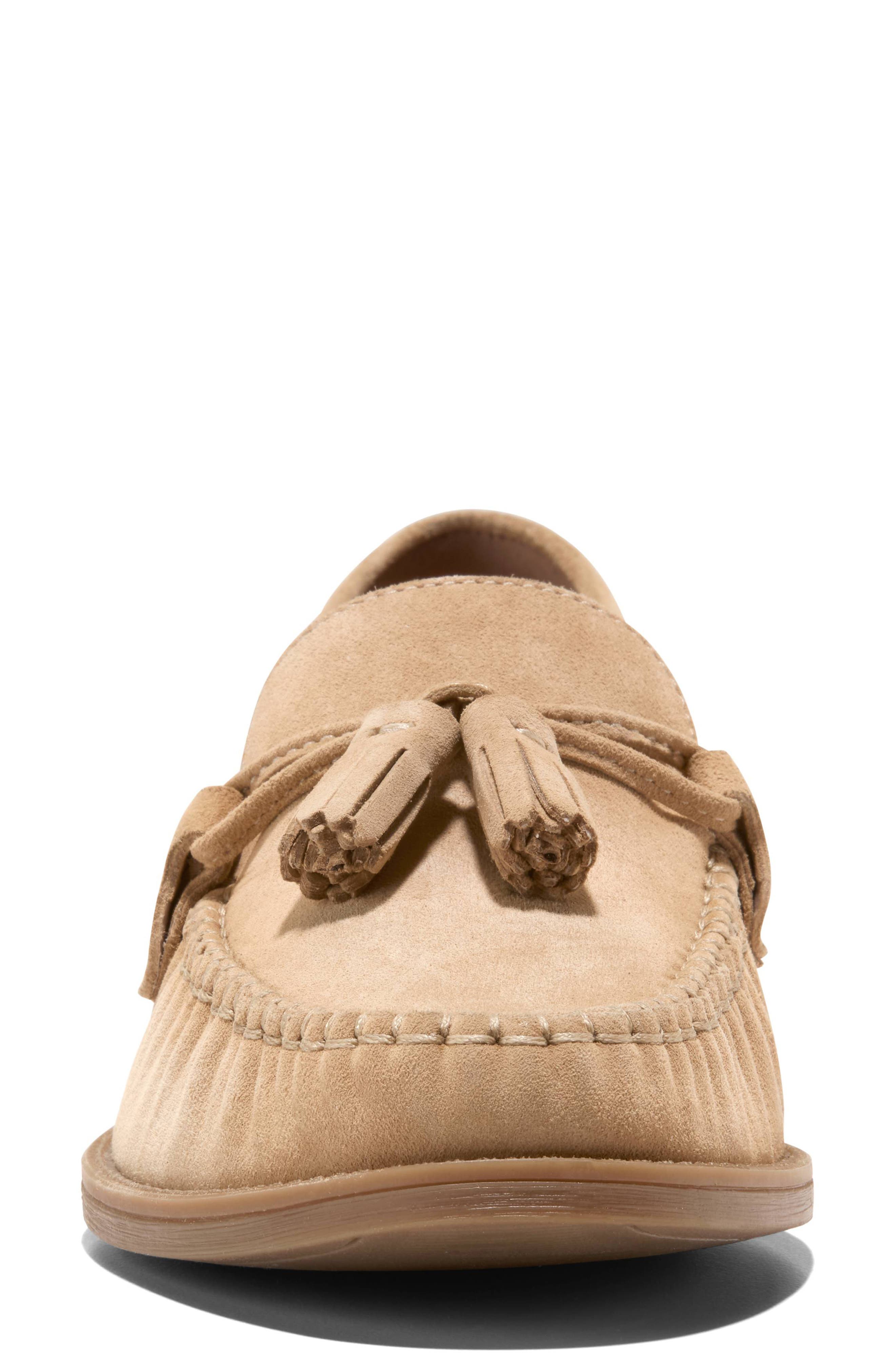 Cole Haan Stassi Tassel Loafer, Alternate, color, Buckwheat Suede