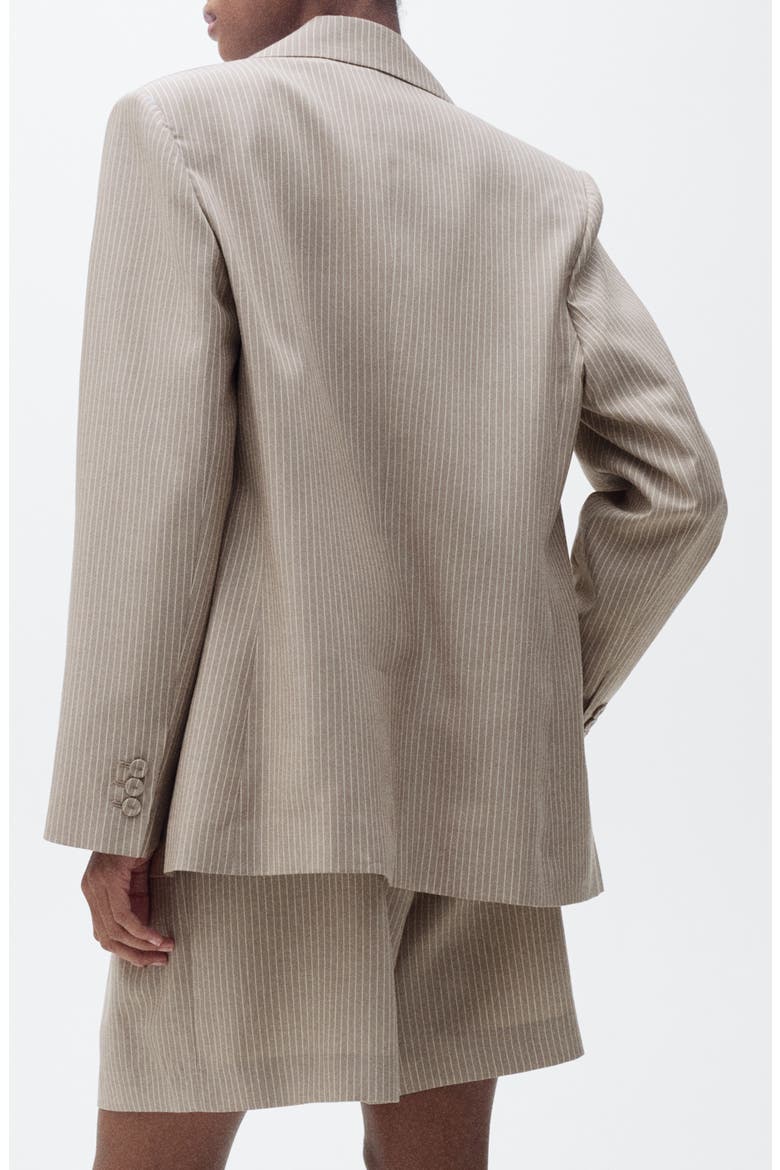Vivian Pinstripe Blazer, Alternate, color, MEDIUM BROWN