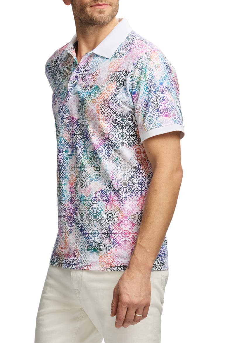 Gower Cotton Knit Polo, Alternate, color, MULTI WHITE