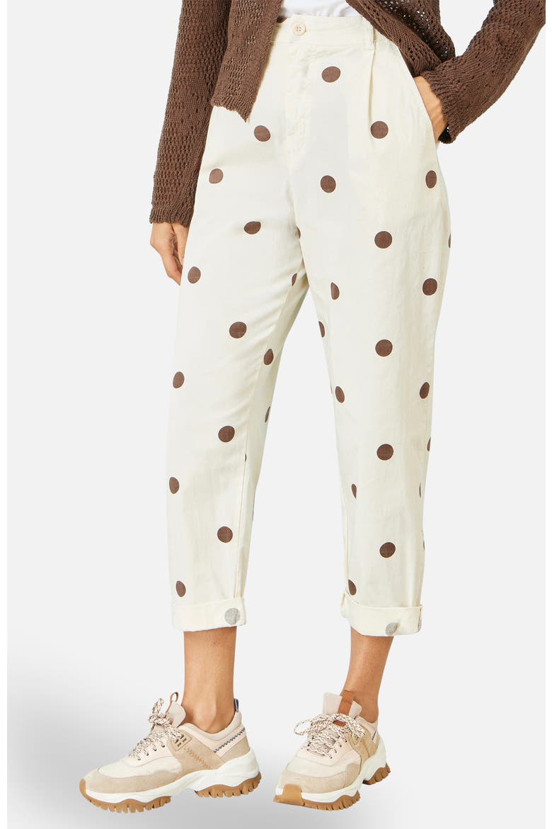 Spot Print Cotton Canvas Chinos, Main, color, Ivory