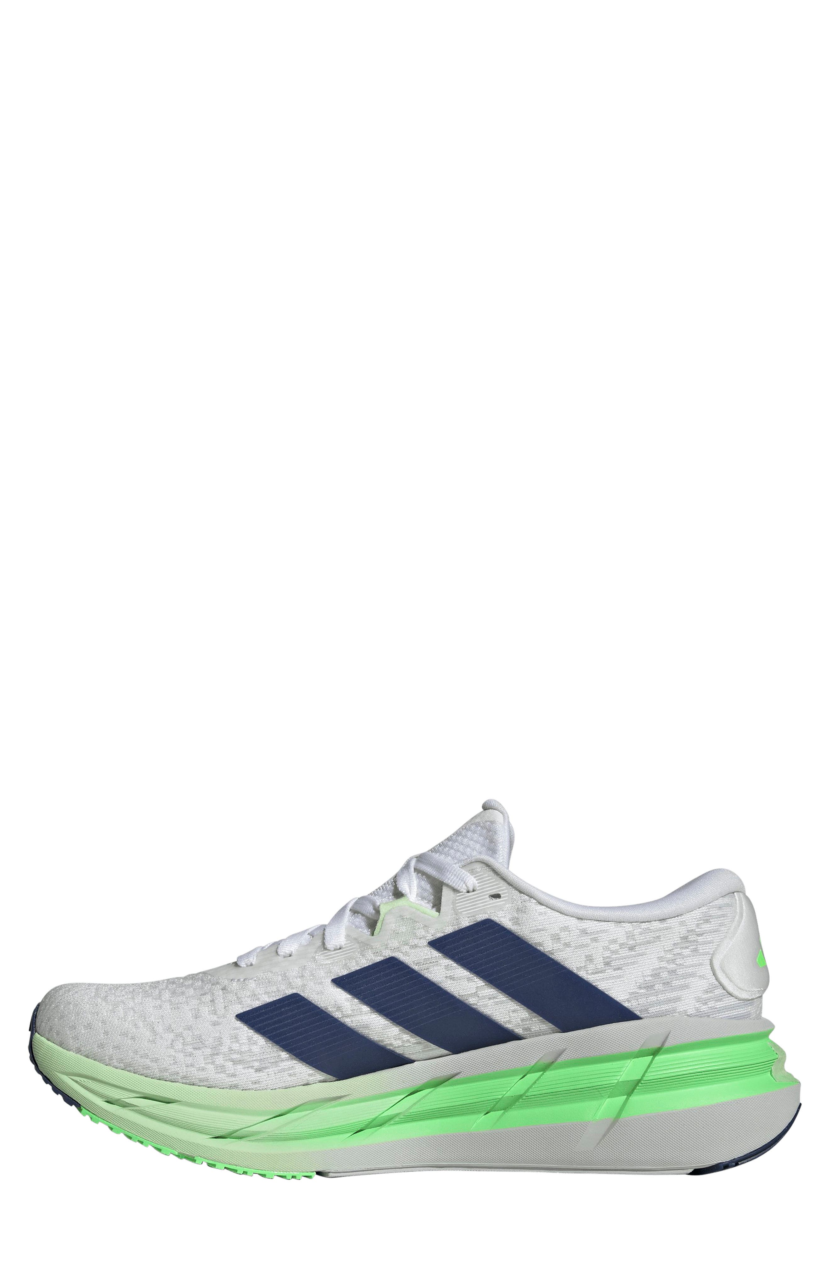 adidas Gender Inclusive Adistar 4 Running Shoe, Alternate, color, White/ Tech Indigo/ Lime Burst