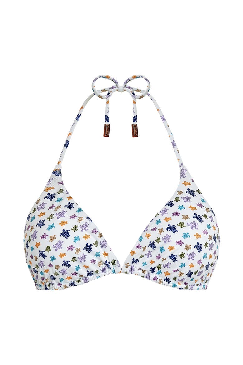 Women Triangle Bikini Top Micro Ronde des Tortues, Main, color, White