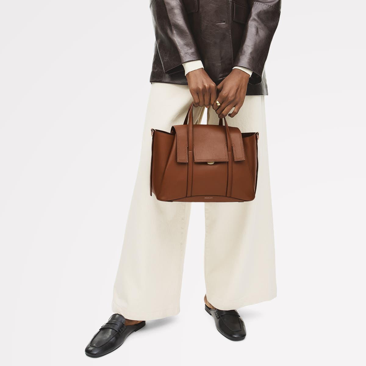 The Chancery Medium Flapover Satchel Bag, Alternate, color, Cognac
