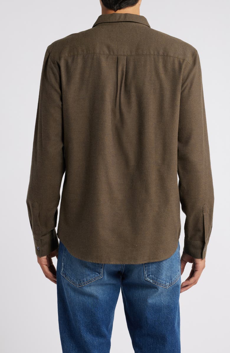 FRAME Cotton & Merino Wool Button-Up Shirt, Alternate, color, Soft Mocha