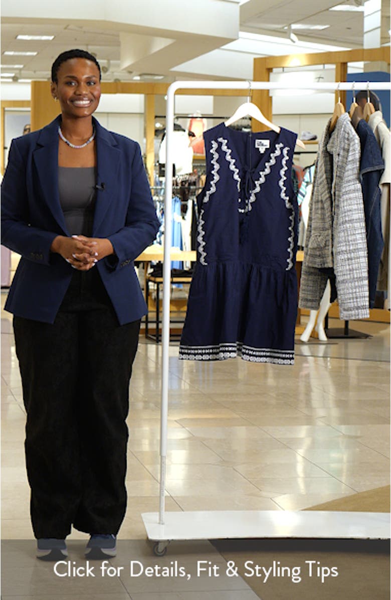 Embroidery Detail Sleeveless Cotton Minidress, sales video thumbnail