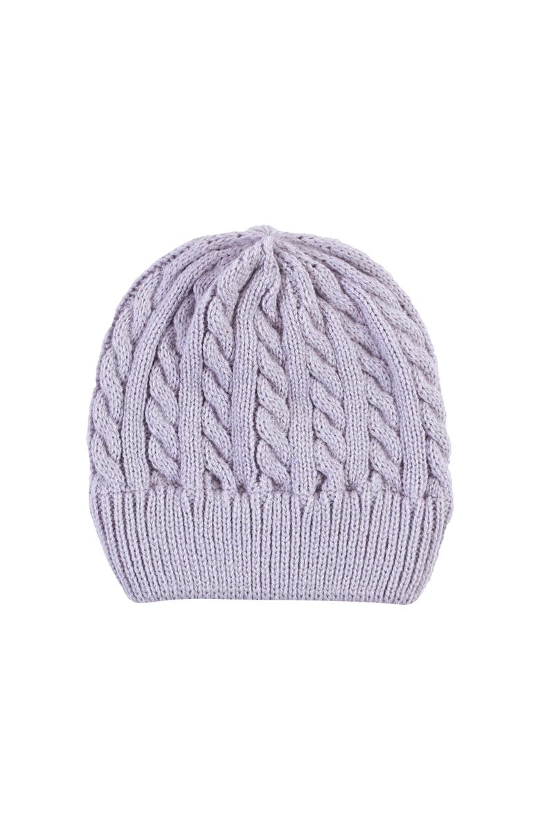 Hudson Baby Cozy Knit Hat 3Pk, Alternate, color, Lilac Cream