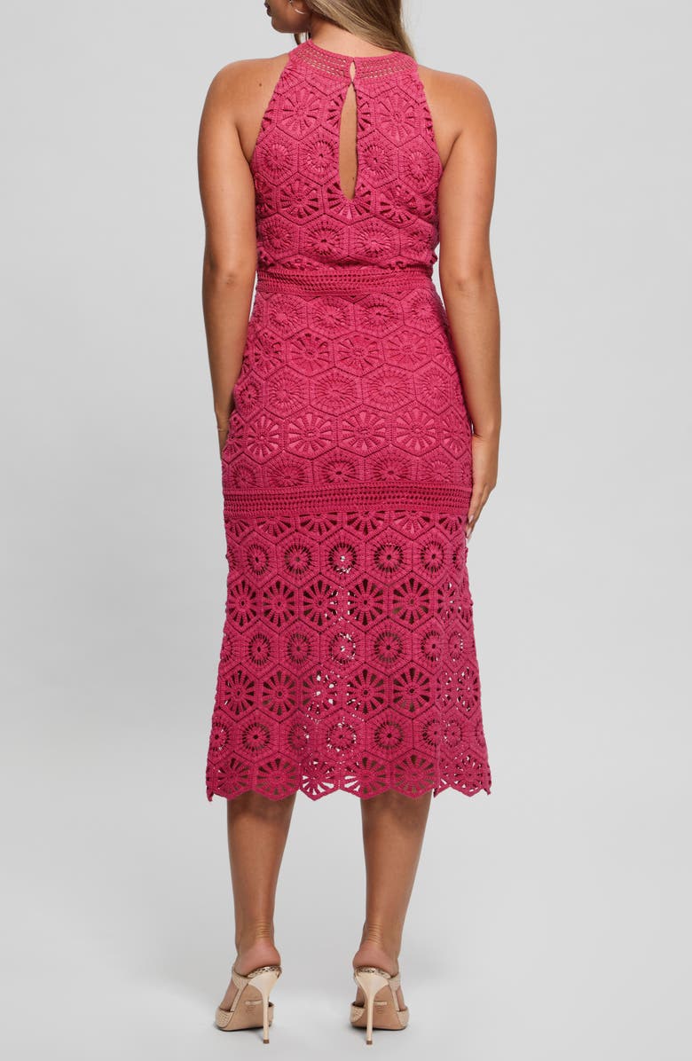 GUESS Nicki Lace Overlay Midi Dress, Alternate, color, 