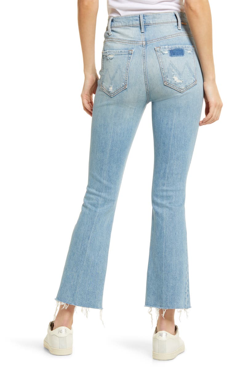 MOTHER The Hustler High Waist Fray Ankle Flare Jeans, Alternate, color, Ropes End