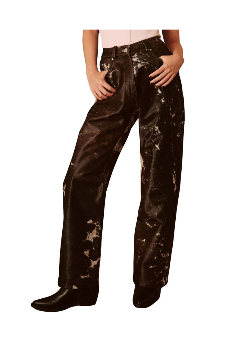 Limited Cow Hide Leather Pants, Alternate, color, Animal