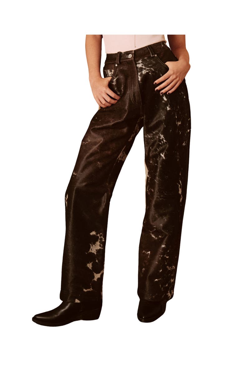 NASTY GAL Limited Cow Hide Leather Pants, Alternate, color, Animal