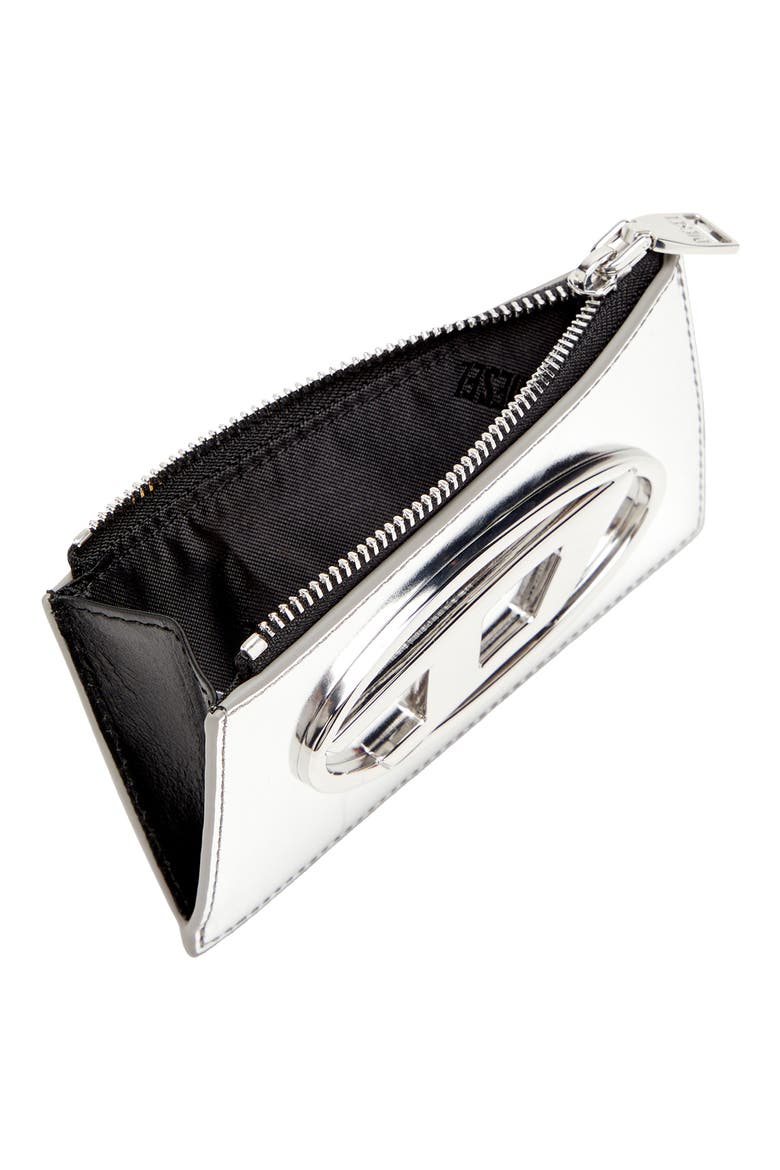 1DR Metallic Leather Card Holder, Alternate, color, SILVER