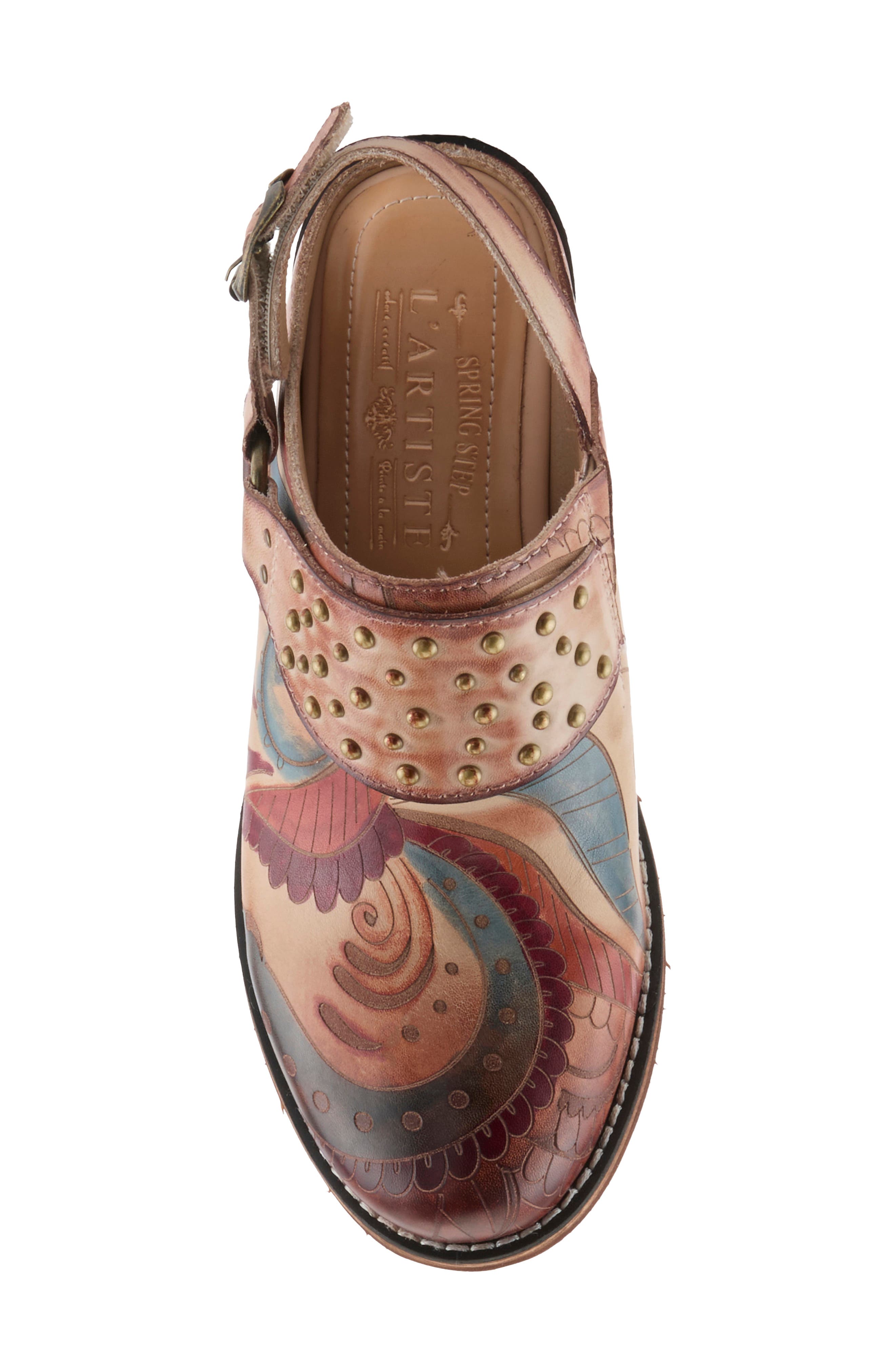 Daytona Studded Slingback Mule, Alternate, color, BEIGE MULTI