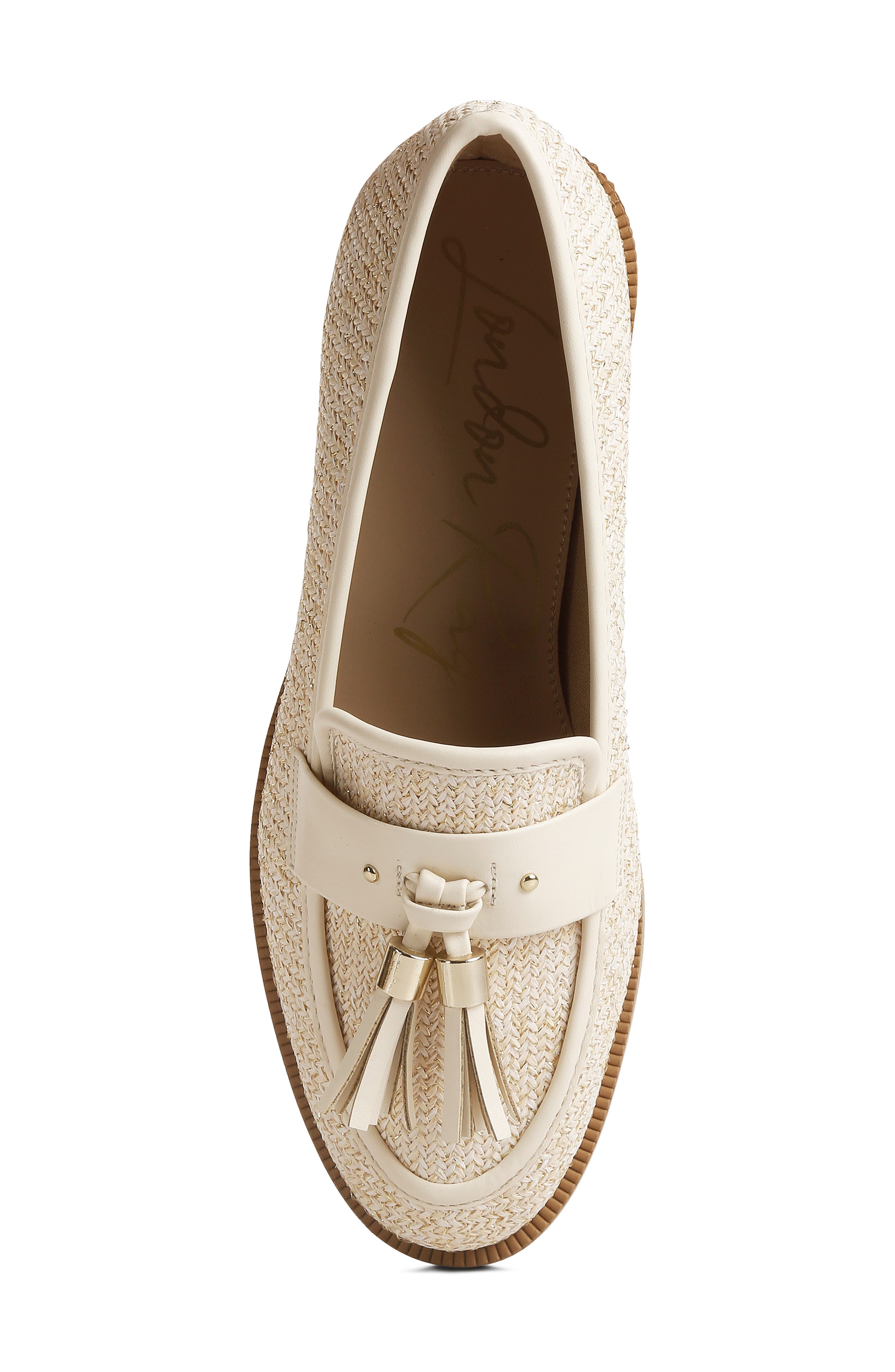 LONDON RAG Foxford Tassel Raffia Loafer, Alternate, color, Cream